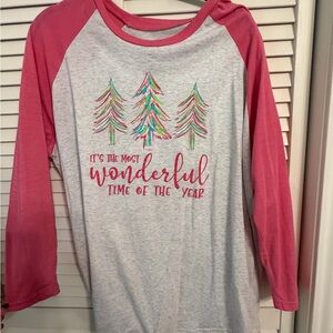 Pink and Gray Long Sleeve Tee